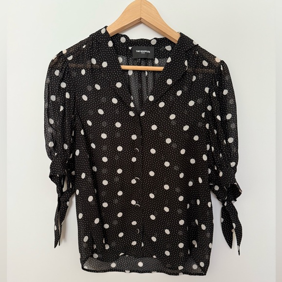 The Kooples Tops - The Kooples Black and White Polka Dot Blouse